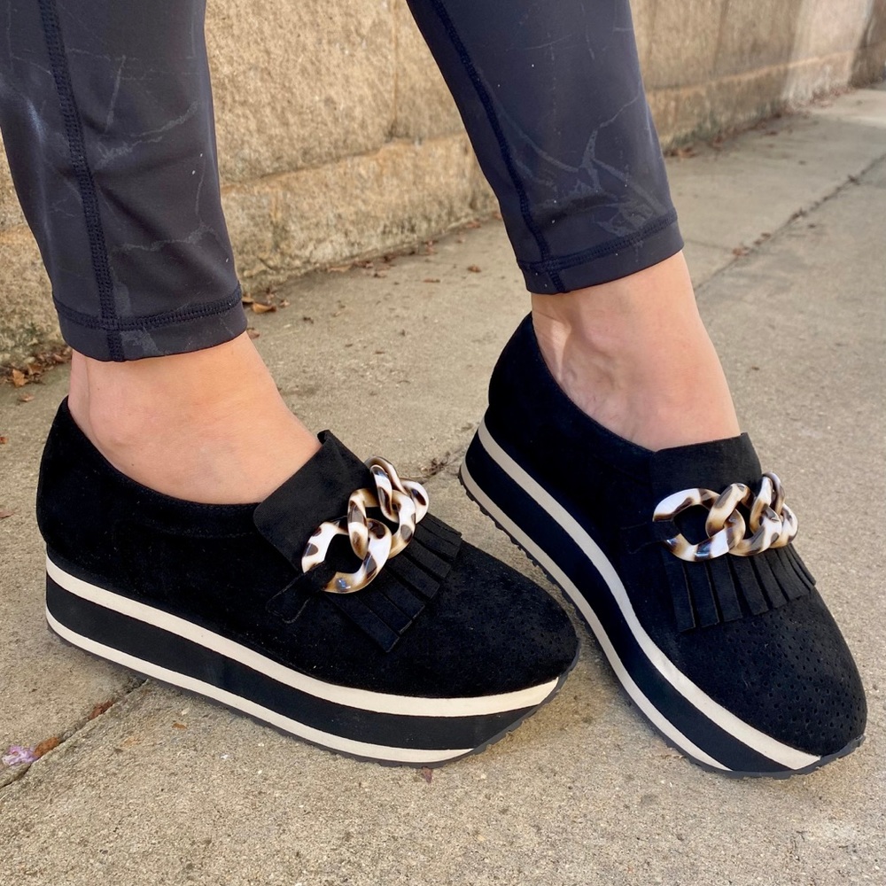 Pierre Dumas Black Paloma 2 Platform Sneakers size 8 1/2